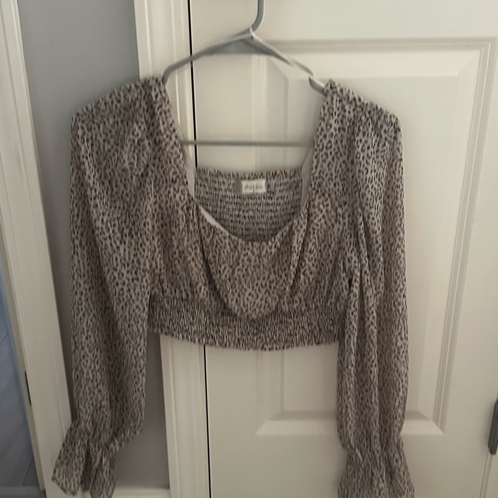 Altar'd State Animal Print Smocked Blouse